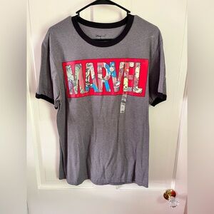 Disney Store Gray T-Shirt with Black Trim men’s medium new with tags